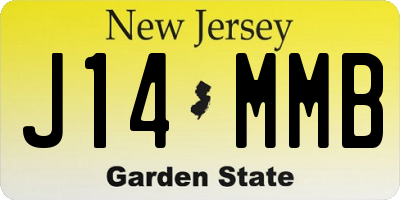 NJ license plate J14MMB