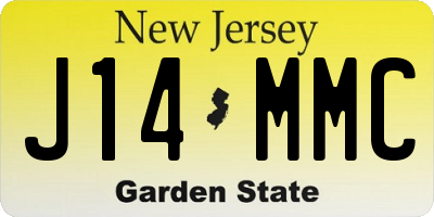 NJ license plate J14MMC