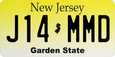 NJ license plate J14MMD