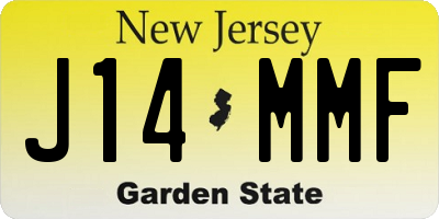 NJ license plate J14MMF