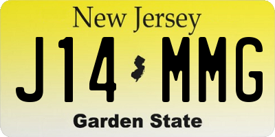 NJ license plate J14MMG