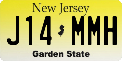 NJ license plate J14MMH