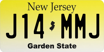 NJ license plate J14MMJ