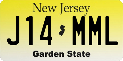 NJ license plate J14MML