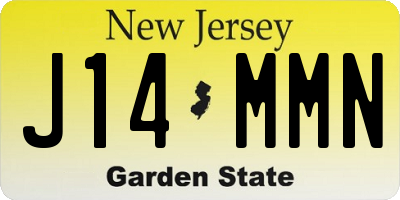 NJ license plate J14MMN