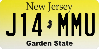 NJ license plate J14MMU