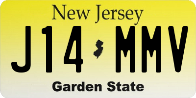 NJ license plate J14MMV