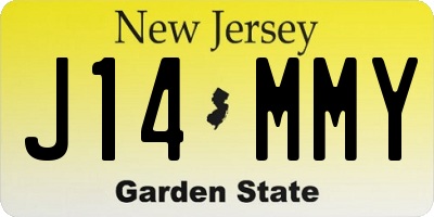 NJ license plate J14MMY