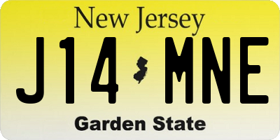 NJ license plate J14MNE