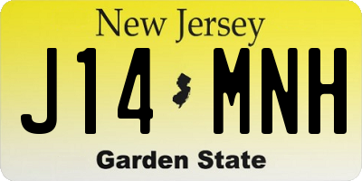 NJ license plate J14MNH