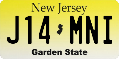 NJ license plate J14MNI