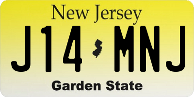 NJ license plate J14MNJ