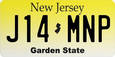 NJ license plate J14MNP