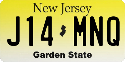 NJ license plate J14MNQ