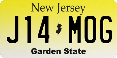 NJ license plate J14MOG