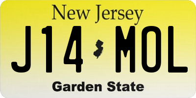NJ license plate J14MOL