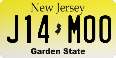 NJ license plate J14MOO
