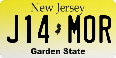 NJ license plate J14MOR