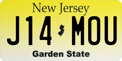 NJ license plate J14MOU