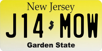 NJ license plate J14MOW