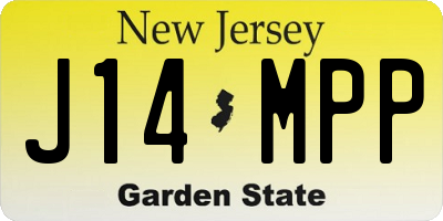 NJ license plate J14MPP