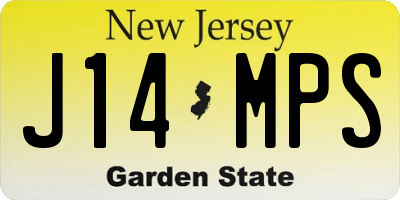 NJ license plate J14MPS