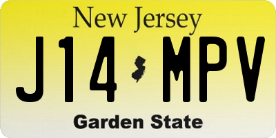 NJ license plate J14MPV