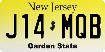 NJ license plate J14MQB