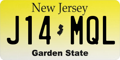 NJ license plate J14MQL
