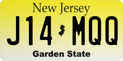 NJ license plate J14MQQ
