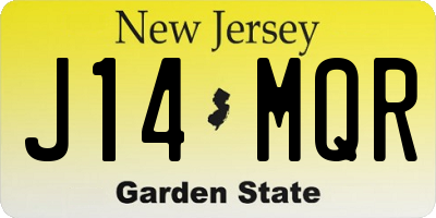 NJ license plate J14MQR