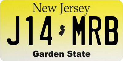 NJ license plate J14MRB