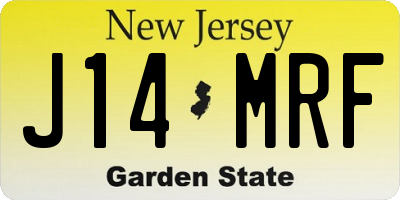 NJ license plate J14MRF