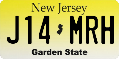 NJ license plate J14MRH