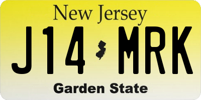 NJ license plate J14MRK