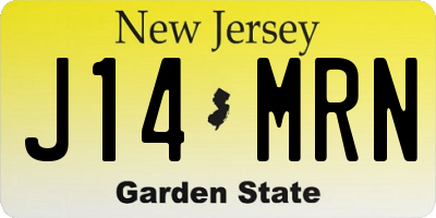 NJ license plate J14MRN