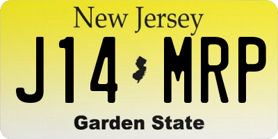 NJ license plate J14MRP
