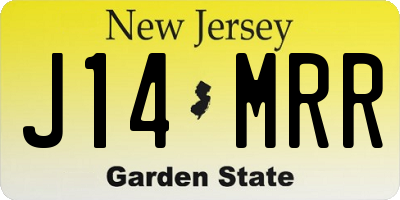 NJ license plate J14MRR