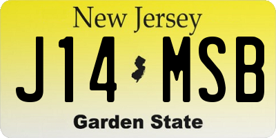 NJ license plate J14MSB