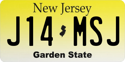 NJ license plate J14MSJ