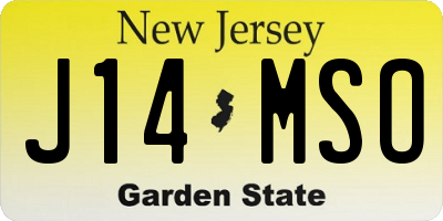 NJ license plate J14MSO