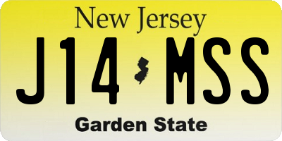 NJ license plate J14MSS