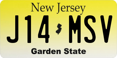 NJ license plate J14MSV