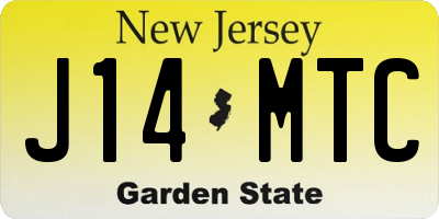 NJ license plate J14MTC