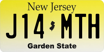 NJ license plate J14MTH