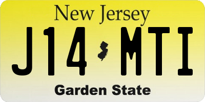NJ license plate J14MTI