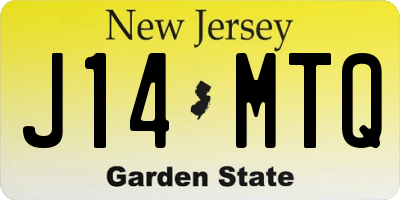 NJ license plate J14MTQ