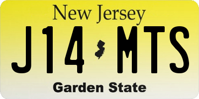 NJ license plate J14MTS