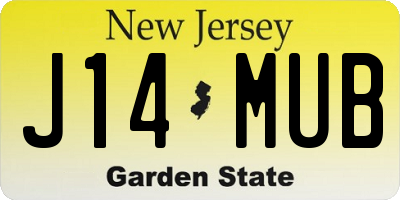 NJ license plate J14MUB