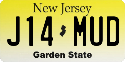 NJ license plate J14MUD